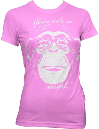 Hybris Glasses Makes Me Smart Girly T-shirt voor dames, roze