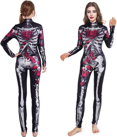 Halloween Skeletenkostuum voor Dames - Perfecte Outfit voor Halloween, Carnaval en Feestjes