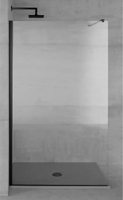 Plieger Panorama douchewand 6mm 48/50x200cm excl. muursteun incl. bevestiging zwart/helder