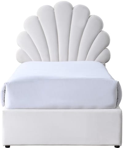 Vente-unique Bedframe fluweel wit 90 x 190 cm