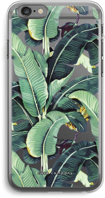 Case Company® - Hoesje geschikt voor iPhone 6 PLUS / 6S PLUS hoesje - Bananenbladeren - Soft Cover Telefoonhoesje - Bescherming aan alle Kanten en Schermrand