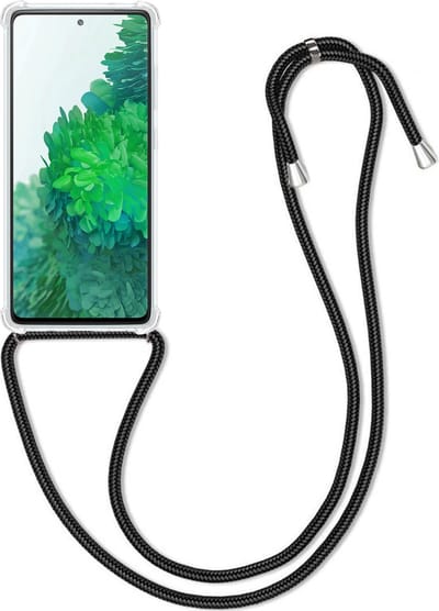 Hoesje Geschikt voor Samsung Galaxy S20 FE - Met Koord - Shock Proof - Siliconen Case - Back Cover - Telefoonkoord - Telefoon Hoes Shockproof - Telefoonketting - Transparant
