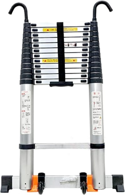 Telescopische Ladder - Verlengladder Aluminium - Huishoudelijk Werk - Compact Opvouwbaar - Tot 8.1 Meter - Zilver