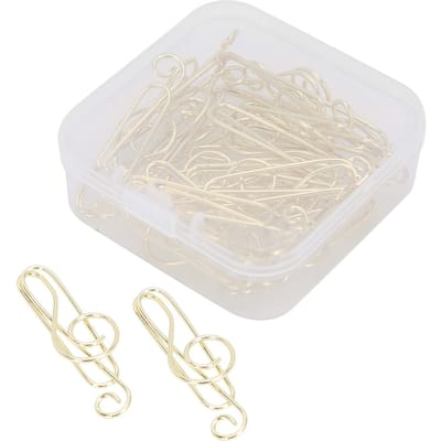 Lot de 20 trombones en forme de notes de musique, classeur musical, forme créative, modélisation, fournitures d'artisanat en métal, doré