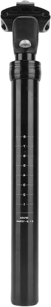 Fiets Zadelpen - Verende Pen - Comfortabel Fietsen - Handmatige Bediening - 316 mm 125 mm - Zwart