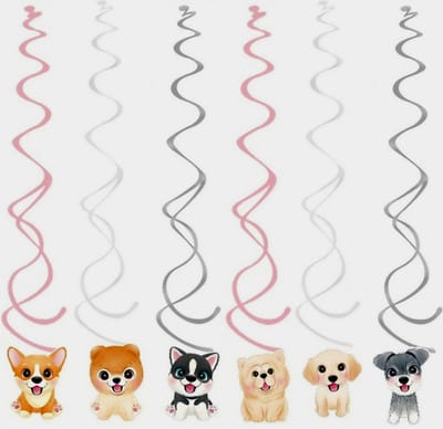 Honden draaidecoraties Sweet Dogs 6 stuks - hond - huisdier - slinger - decoratie - sweet - dog - draaispiraal