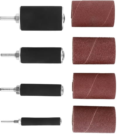 Dailygoods - 20-delige Drumschuurmachineset - Schuurbandmouwen - Inclusief koffer - Houtbewerking - Rubberen trommels - Geschikt voor boorpers - 20 stuks
