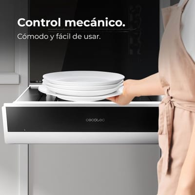 Geïntegreerde Warmhoudplaat - Servieswarmer Keuken - Eten Warm Houden - Mechanische Bediening - 60 cm - Zwart RVS