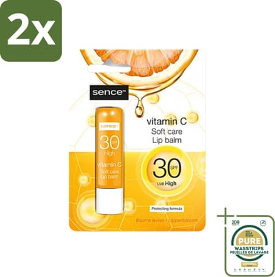 Sence - Soft Care Vitamin C - Lippenbalsem - Hydraterend - 4,3 g - Voordeelverpakking - 2 stuks - Hydraterend - Verzorgend