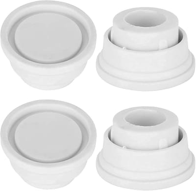 Veiligheidsrubber Stopper voor Zwembad Ladder - Set van 2 Witte Bumpers voor Buiten Roltrappen
