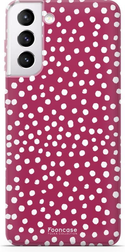 Fooncase Hoesje Geschikt voor Samsung Galaxy S22 Plus - Shockproof Case - Back Cover / Soft Case - POLKA / Stipjes / Stippen / Rood