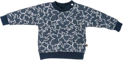 MXM Baby trui- Blauw- Sweater- Print- Jeans- Wit- Maat 74