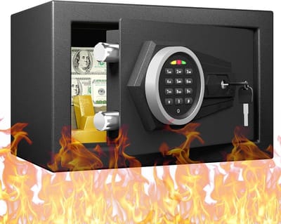 Brandvrije Kluis - Kleine Kluis - Waardevolle Spullen - Digitaal Toetsenbord - 0.5 Kubieke Voet - Zwart