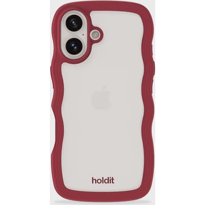 Phone Case Wavy Red Velvet/Transparent iPhone 16