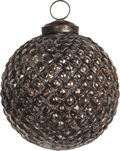 Clayre & Eef Kerstbal Overig Ø 7 cm Bruin Glas Kerstballen