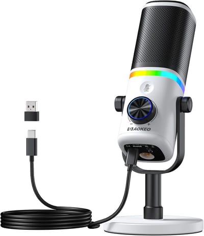 USB/XLR Dynamische Desktop Microfoon met RGB Licht voor Gaming en Streaming