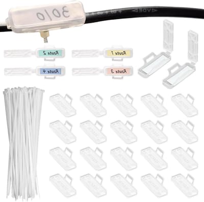 Set van 50 Transparante Kabelaansluitingen, Herbruikbare Kabellabels voor 10mm Dikkte, Ideaal voor Organisatie en Beheer van Kabels