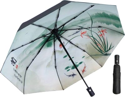 Nivard Luxe Stormparaplu - Windproof Paraplu - Stormproef - Opvouwbaar - Automatisch Uitklapbaar - Umbrella - Nature