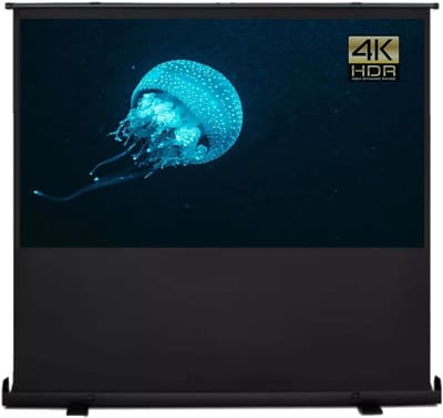Projectiescherm Vloer - Draagbaar Scherm - Thuisbioscoop Creëren - 4K 3D HD Beeld - 60 inch 16:9 - Zwart