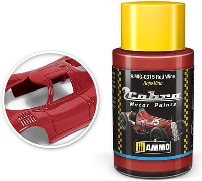 AMMO by Mig Jimenez Hobbyverf Acrylverf - MIG 0315 Cobra Motor Paints - Red Wine - Matt - Acryl - 30ml Verf potje - 30 ml