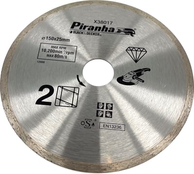 Piranha diamantzaagblad - Ø 150 mm - Asgat Ø 25 mm -  Voor tegels, glas en keramiek - X38017