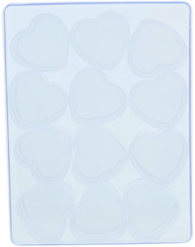 Hobby & Crafting Fun plastic opbergdoosjes hartjes 12 stuks 12,5x9,5x1,8 cm.