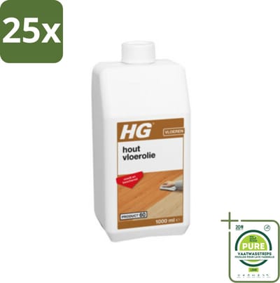 25 x HG Hout Vloerolie 1 liter - Grootverpakking - Houtvloer Olie - Vloerolie Hout - Houten Vloeren Beschermen - Houtvloer Onderhoud - Vloerolie HG