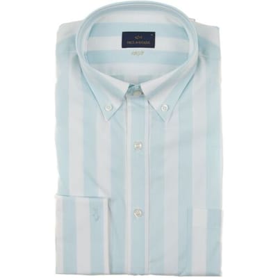 Paul & Shark Overhemd 120/2 Cotton Stripe Shirt Licht Blauw - Wit / male