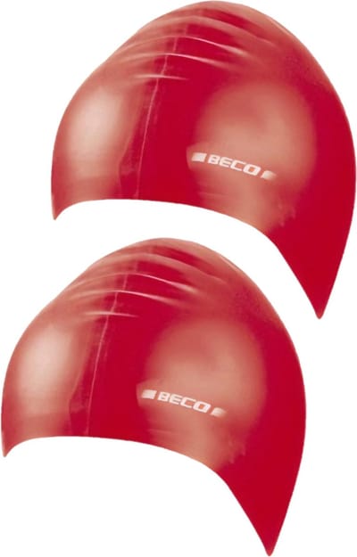 2x stuks latex badmutsen rood voor volwassenen - Zwembad badmutsen