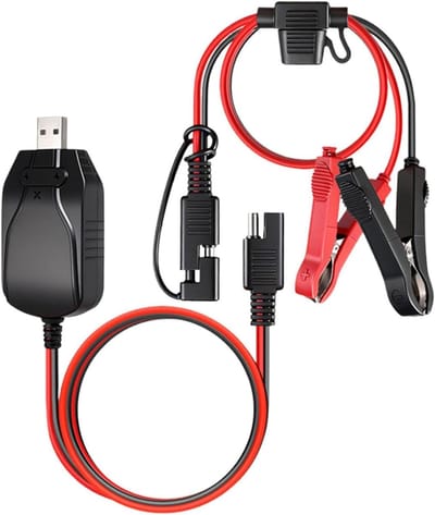 Acculader Motorfiets - Onderhoudslader Accu - Accu Opladen - Slimme USB Poort - 180 cm - Zwart