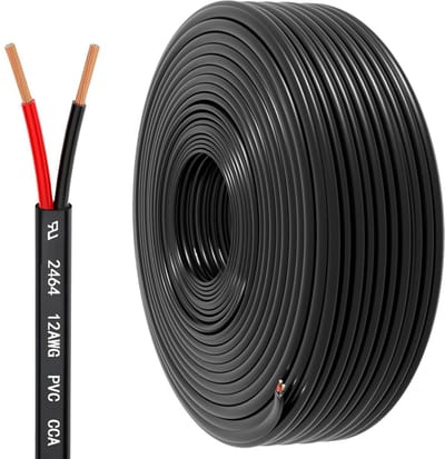 Elektrische draad, 12 gauge 2 geleiders, 12 AWG, 3,3 mm² draad, pvc-kabel, 12 V/24 V DC laagspanning/koper gecoat aluminium (CCA) flexibel/2 draden voor Automotive LED Strips Lamp Verlichting Marine