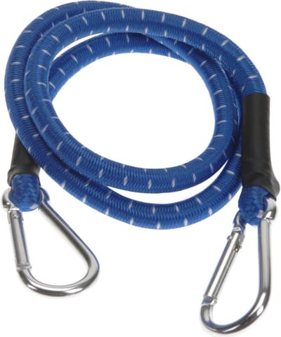 FX Tools Bagage spin/spanelastiek voor fiets/auto - blauw - 80 cm - elastiek met karabijn haken