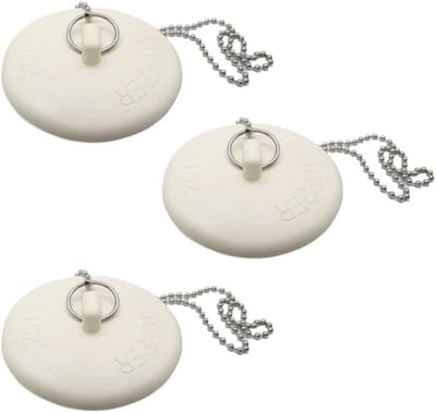 Universele Badstopper met Ketting (3 Stuks) - Rubberen Afvoerstop voor Keuken, Badkuip en Douche (1 1/2" tot 2")
