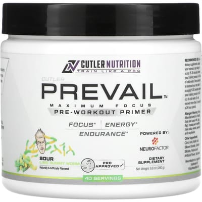 Cutler Nutrition, Prevail, Pre-Workout Primer, Zure Limoen Gummies, 9.8 oz (280 g)