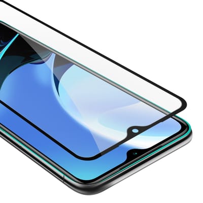 Cadorabo Screenprotector geschikt voor Xiaomi RedMi 9T / POCO M3 Volledig scherm pantserfolie Beschermfolie in TRANSPARANT met ZWART - Gehard (Tempered) display beschermglas in 9H hardheid met 3D Touch