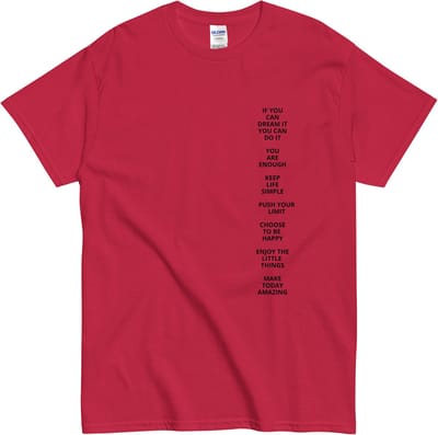 T Shirt met Motiverende Tekst - Dames en Heren - Positieve Quotes - Katoen - Rood - S