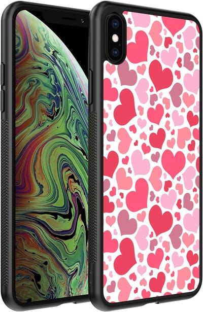 Smartphonica Telefoonhoesje Geschikt voor iPhone X/Xs met Hartjes Print - Hearts Design TPU Backcover Case - Kinder Hoesje met Hartjes Design geschikt voor Apple iPhone X/10;Apple iPhone Xs