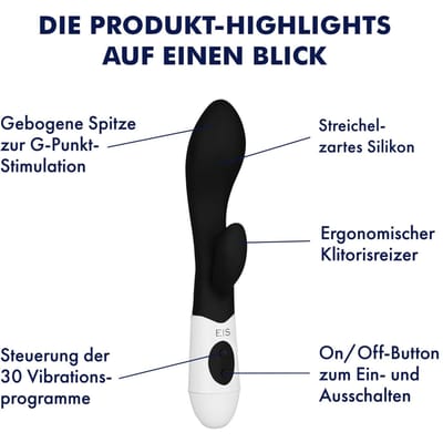 EIS, Rabbit "Please Me", dubbele stimulatie, huidvriendelijk siliconen, waterdicht, rood