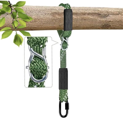 balk, 203 cm verstelbaar nylon schommeltouw met karabijnhaak, 362 kg draagkracht, hangstoel, schommelophanging voor binnen en buiten, speelplaats, yoga, zandzakken