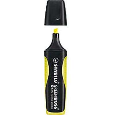 STABILO GREEN BOSS - Markeerstift - Gemaakt Van 83% Gerecycled Plastic - Geel - Doos 10 Stuks