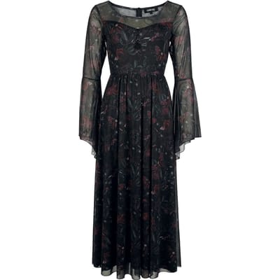 Gothicana by EMP - Gothic Maxi-jurk - Mystical Woods - S tot XL - voor Vrouwen - zwart