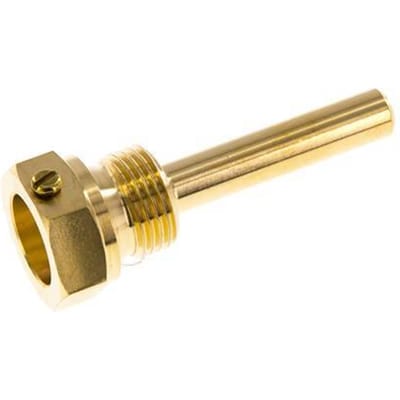 Koper Legering G 1/2 Inch Thermowell met Schroef voor 63mm Dompelbuis Max 160°C en 6 Bar - TWALCU-G-012-063