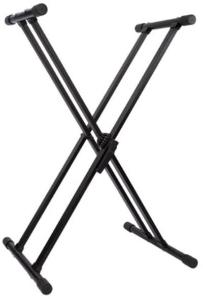 Instrumentenstatief - Statief voor Instrumenten - Hoogte Verstelbaar - 17-92 cm - Ondersteuning voor Instrumenten - Verstelbare Instrumentenstatief - Ondersteuning voor Keyboard, Piano, Synthesizer - Muziekstandaard - Snel Montage - Dubbel X - Zwart