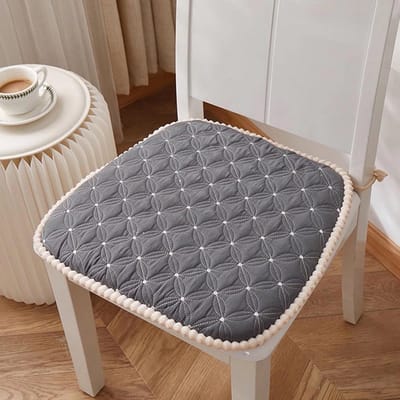 Zitkussen eetkamerstoel met bandjes - set van 4 - antislip - rond 45x45 cm - wasbaar - diverse kleuren
