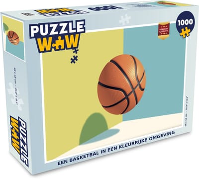 Puzzel Een basketbal in een kleurrijke omgeving - Legpuzzel - Puzzel 1000 stukjes volwassenen
