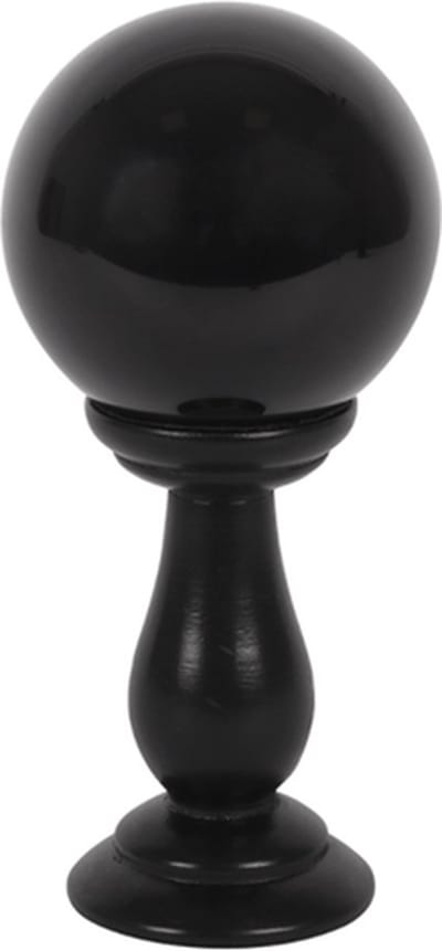 Something Different Kristallen bol op houten standaard Zwart - diameter Ø9cm - (hxbxd) ca. 19,5cm x 9cm x 9cm