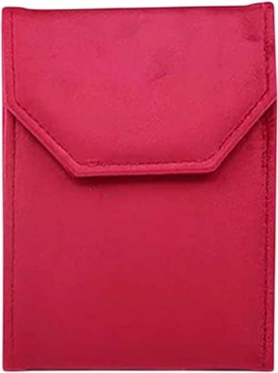 Fluwelen Sieraden Organizer Opbergtas – Opvouwbaar Sieradenzakje met Zachte Voering voor Kettingen, Ringen, Oorbellen en Sieradenopslag - Rood