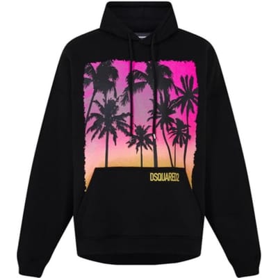 Dsquared2 Sunrise Design Herca Fit Black Hoodie