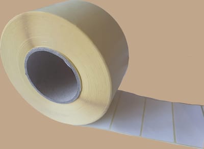Blanco etiketten op rol - 80 x 40 mm rechthoek - mat wit papier