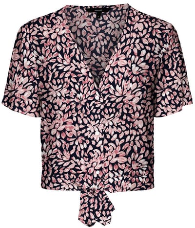 Vero Moda Easy Tie Blouse Met Korte Mouwen Veelkleurig S Vrouw